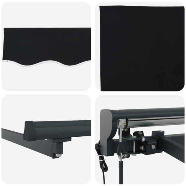 Markisram Svart 400 × 300 cm Polyester med PU-beläggning