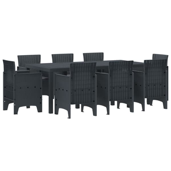 Trädgårdsmöbelset 9 pcs Antracit Polypropylen
