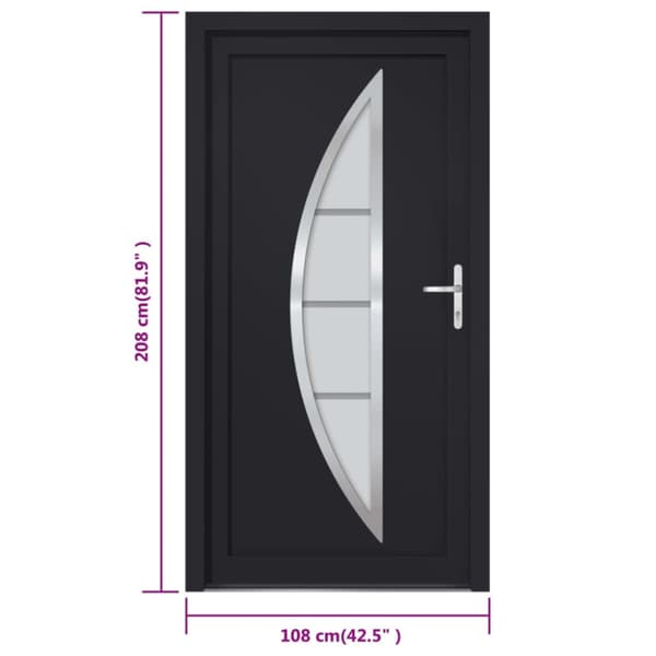 Ytterdörr antracit 108x208 cm PVC