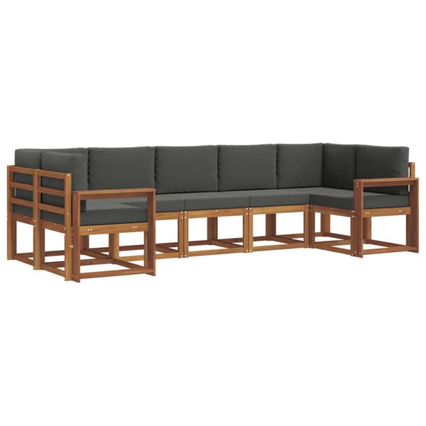 Utomhussoffset med kudde 7 pcs Naturlig och Antracit