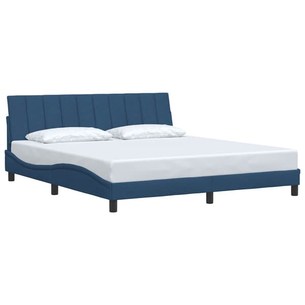 Bed Frame without Mattress "Hanko" Blue 180x200 cm Fabric