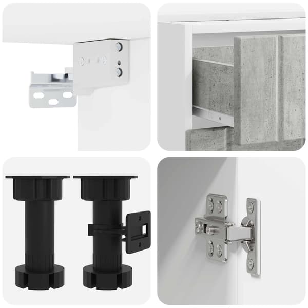 Köksenhet LUCCA 4 pcs Betonggrå Konstruerat trä