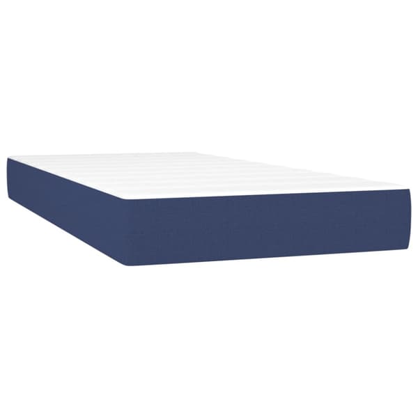 Ramsäng med madrass blå 90x200 cm tyg