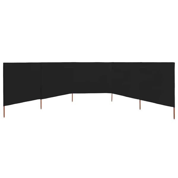 Vindskydd 5 paneler tyg 600x80 cm svart