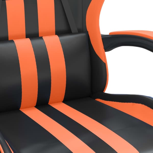 Gamingstol svart och orange konstläder