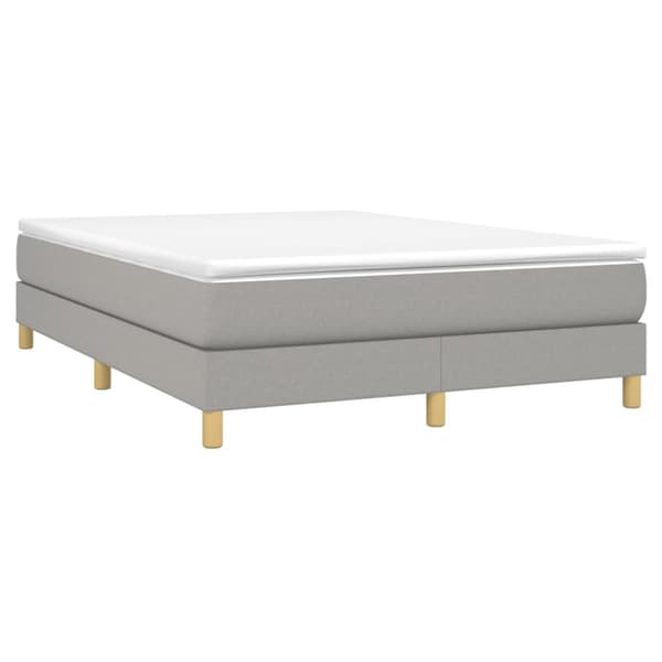 Boxspring-sängram ljusgrå 140x190 cm tyg