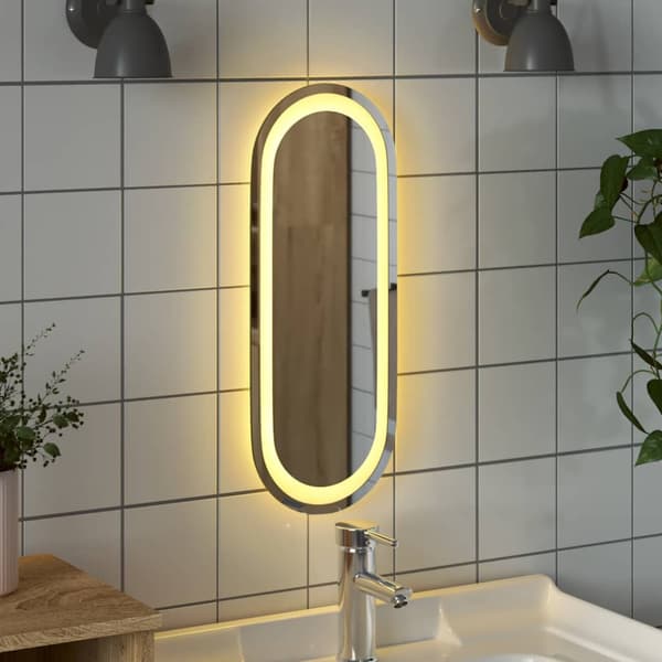 Badrumsspegel LED 40x15 cm oval