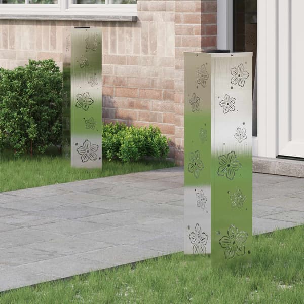 Solar LED Stig Ljus 2 pcs Silver Rostfritt stål