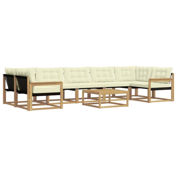 Utomhussoffset 8 pcs Vit och grädde 79 x 79 x 37 cm