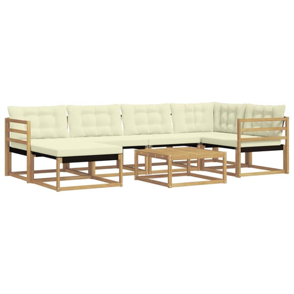 Utomhussoffset 7 pcs Vit och grädde 79 x 79 x 37 cm