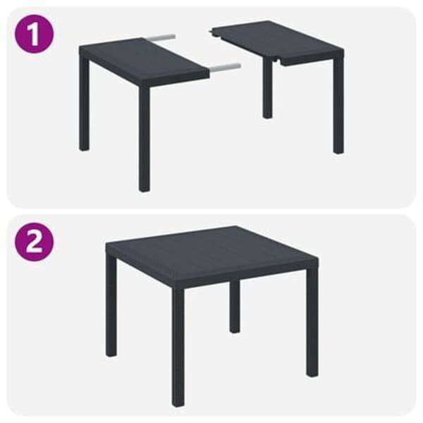 Trädgårdsmöbelset 3 pcs Antracit Polypropylen