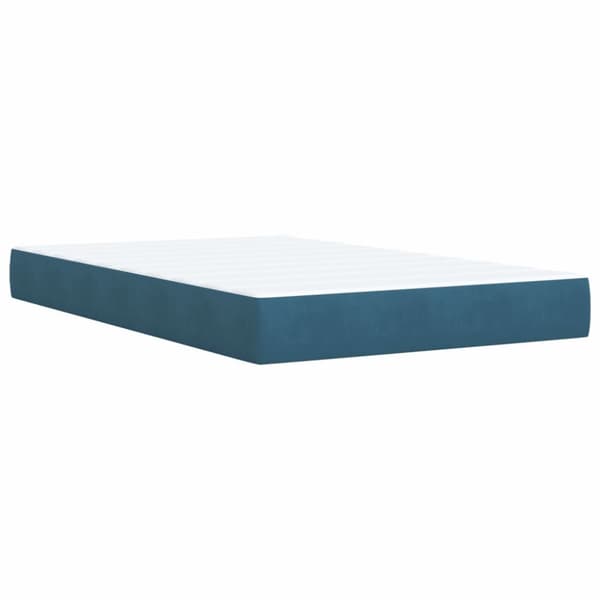 Ramsäng med madrass blå 120x190 cm sammet