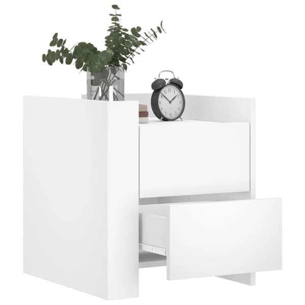 Sängbord vit 45x50x50 cm konstruerat trä