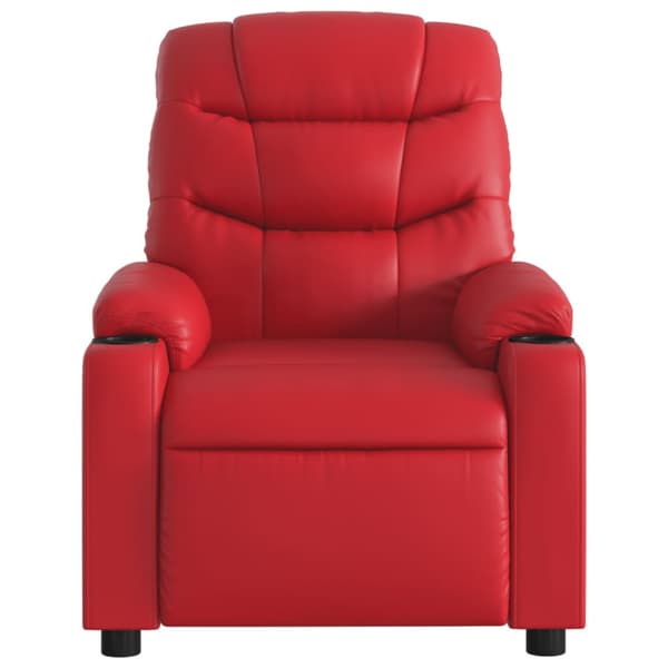 Massagefåtölj röd konstläder