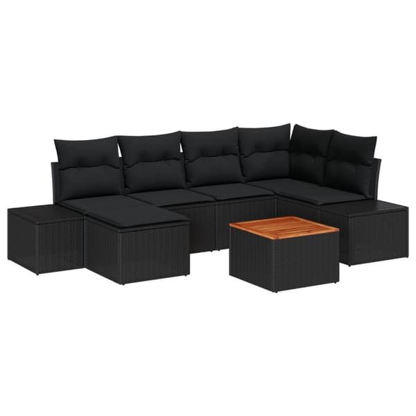 Trädgårdsoffset 7 pcs Svart