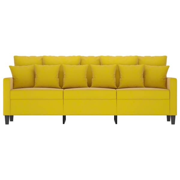 3-sitssoffa gul 180 cm sammet