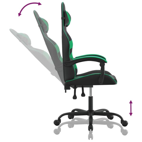 Gamingstol svart och grön konstläder