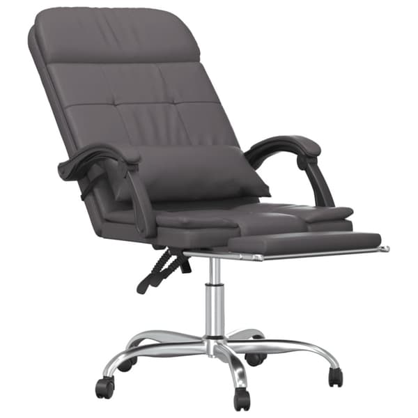 Kontorsstol med massage grå konstläder