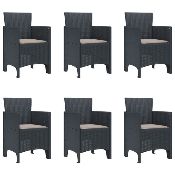 Trädgårdsmöbelset 7 pcs Antracit Polypropylen