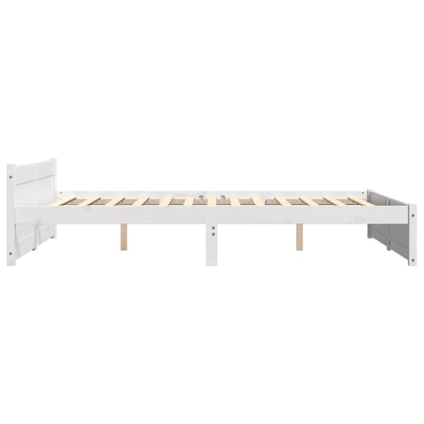 Sängram vit massivt trä 140x190 cm