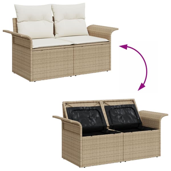 Trädgårdsoffset 9 st Poly rattan