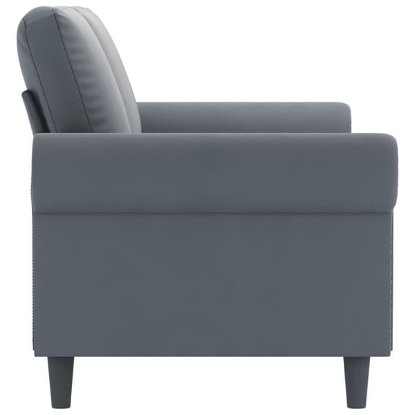 Soffa 2-sits mörkgrå 140 cm sammet