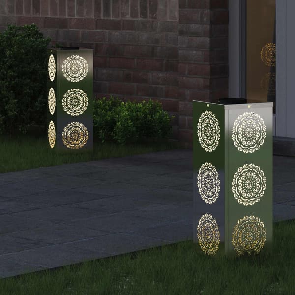 Solar LED Stig Ljus 2 pcs Silver Rostfritt stål