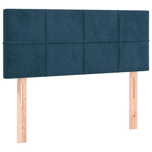 Ramsäng med madrass mörkblå 90x200 cm sammet