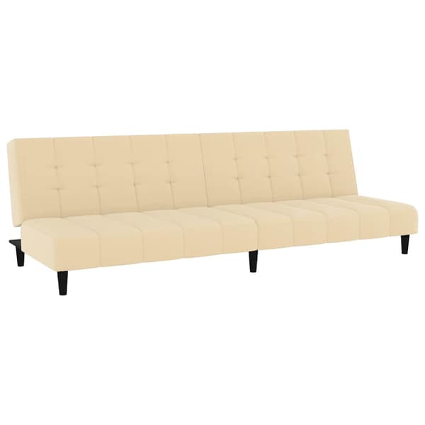 Bäddsoffa 2-sits gräddvit sammet