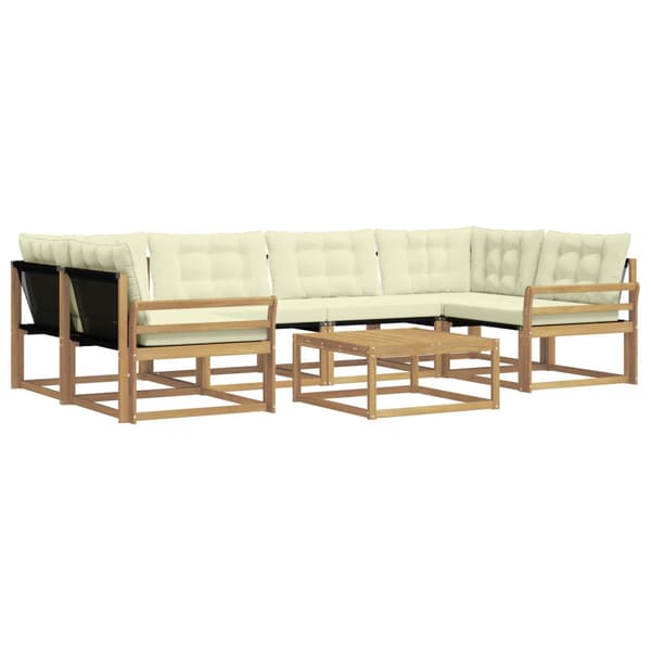 Utomhussoffset 7 pcs Vit och grädde 79 x 79 x 37 cm