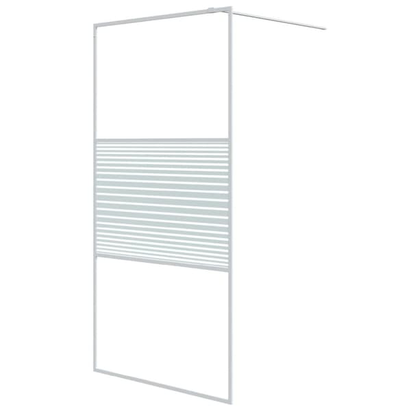 Duschvägg vit 100x195 cm klart ESG-glas