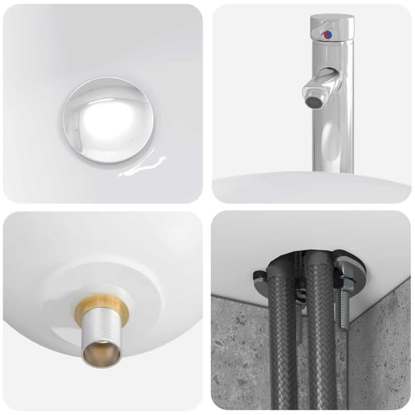 Badrumsmöbelset 4 pcs Betonggrå Konstruerat trä och glas