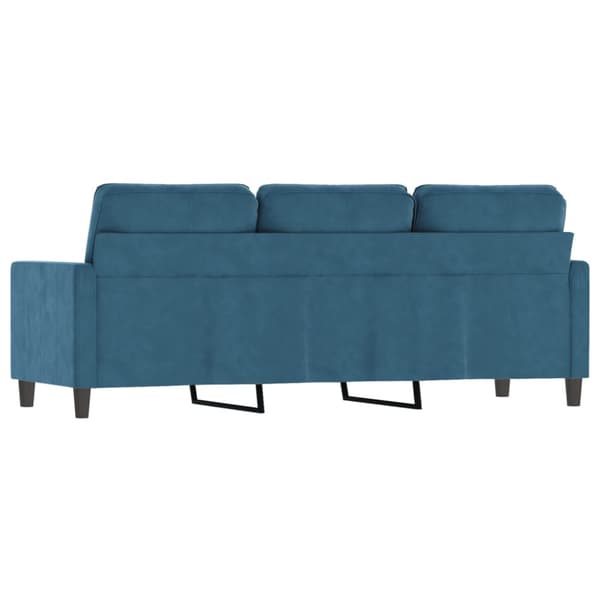 3-sitssoffa blå 180 cm sammet