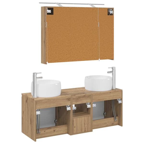 Badrumsskåpsset 4 pcs Artisan-ek Konstruerat trä
