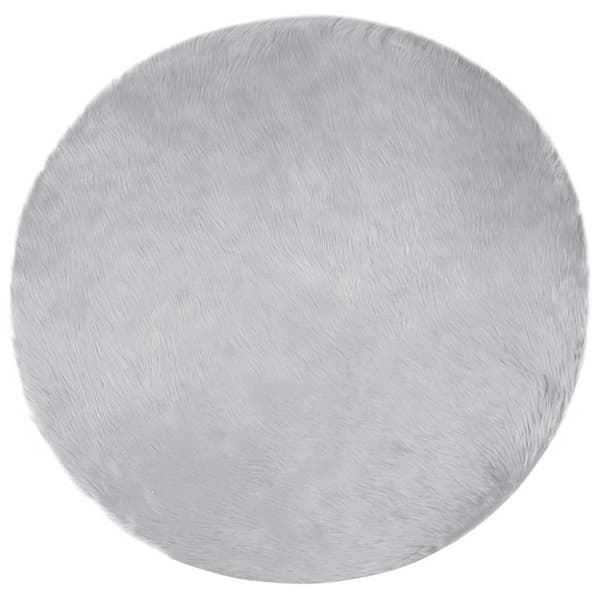 Fuskfäll matta TAFALLA Grå Ø 80 cm Polyester