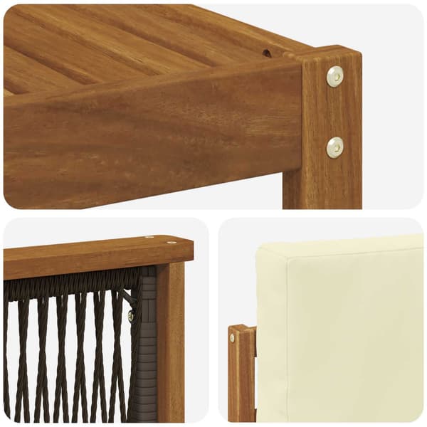 Utomhussoffset 5 pcs Naturlig och Grädde Polyester
