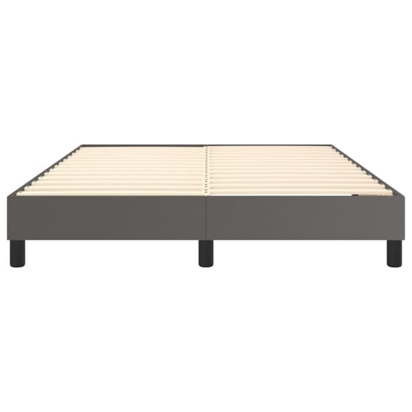 Boxspring-sängram grå 140x190 cm konstläder