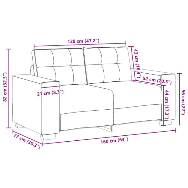 Loveseat soffa svart 160x77x82 cm sammet