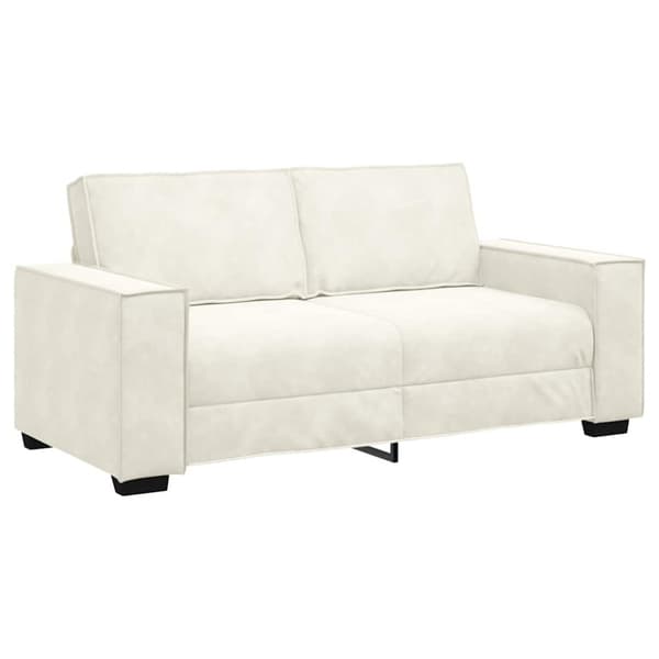 Soffa 2-sits gräddvit 180x78x84 cm sammet