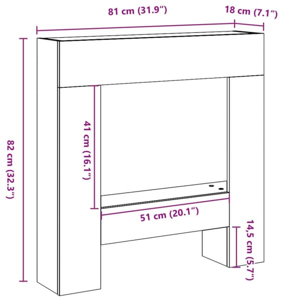Spiselkrans svart 81x18x82 cm konstruerat trä