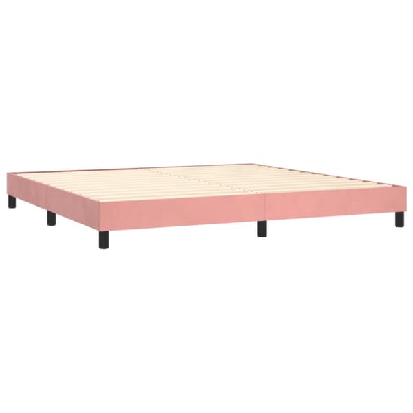 Ramsäng med madrass rosa 200x200 cm sammet