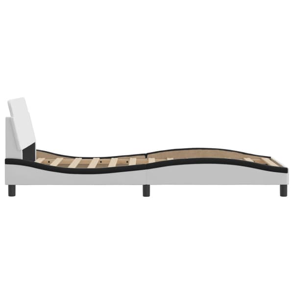 Bed Frame "Dover" White&Black 90x190 cm Faux Leather