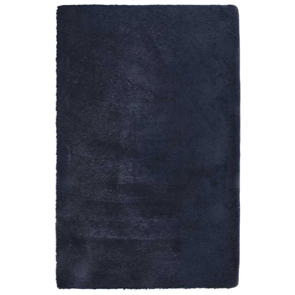 Ryamatta med lång lugg NAVARRA marinblå 130x200 cm polyester