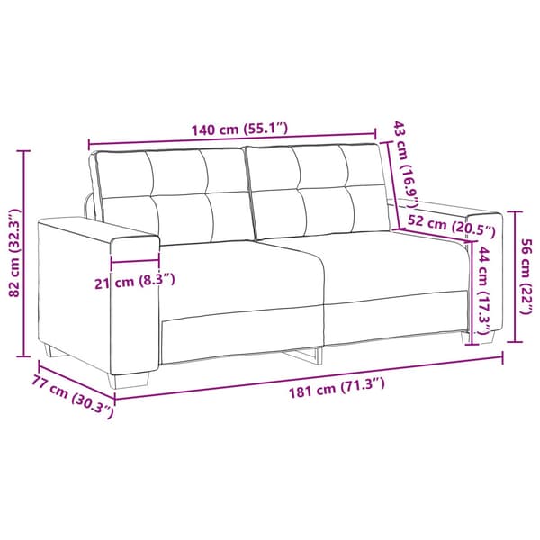 Tvåsitssoffa Brun 180 cm Faux Mockaläder