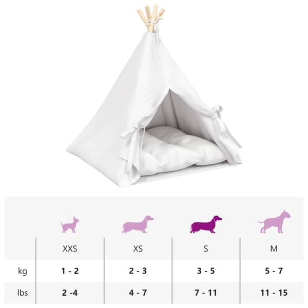 Husdjurs-tält med kudde Vit 60 x 60 x 70 cm Polyester