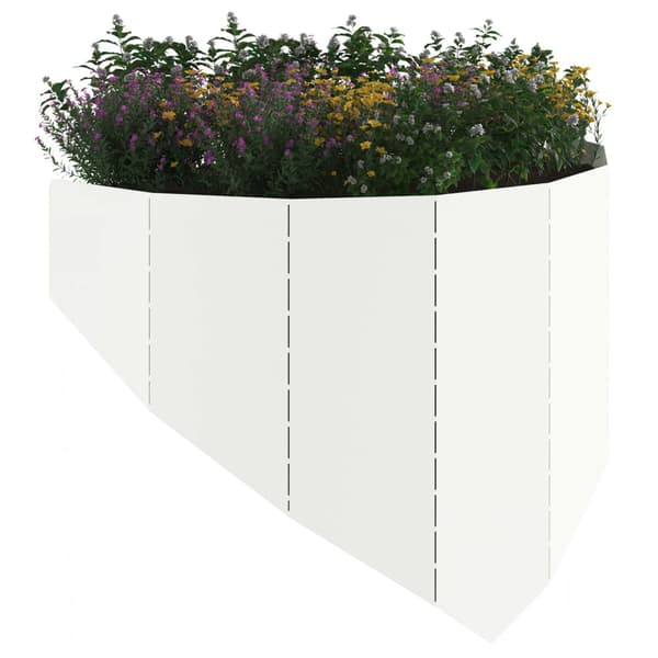 Kant för gräsmatta 100 x 45 cm Stål Vit
