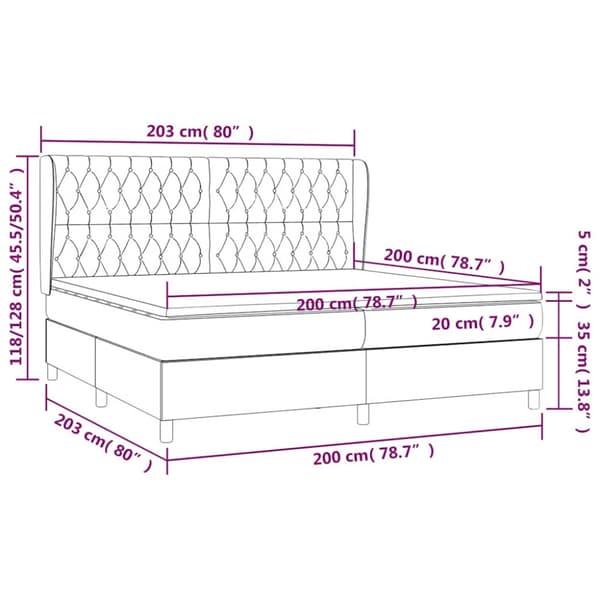 Ramsäng med madrass mörkgrön 200x200 cm sammet