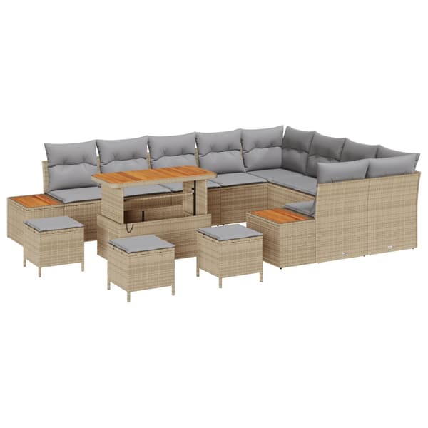 Trädgårdsoffset 13 pcs Beige konstrotting
