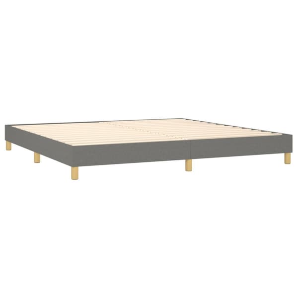 Boxspring-sängram mörkgrå 200x200 cm tyg