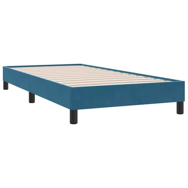 Sängram utan madrass mörkblå 90x210 cm sammet